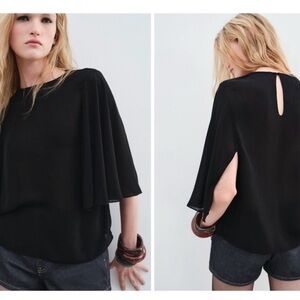 Zara Black Flowing Blouse